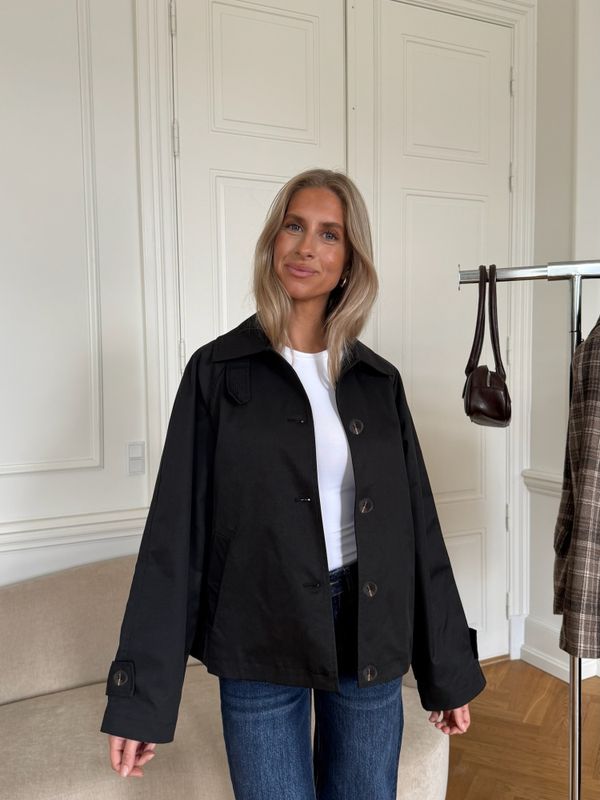 Avaic Short Trenchcoat Black 