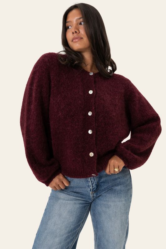 Melinaic Cardigan Bordeaux