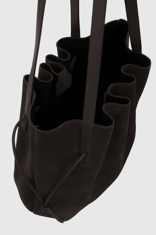 Scallop Tote Suede Ganache 