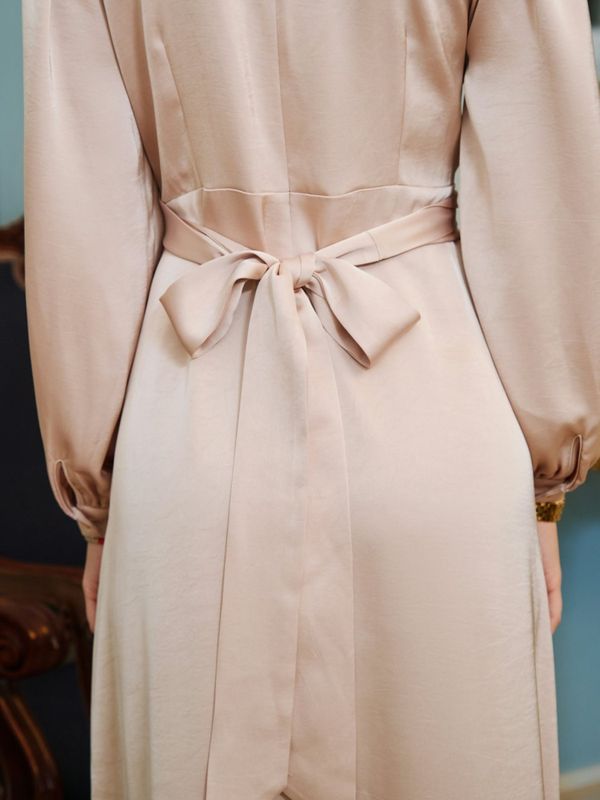 Bretti Heavy Sateen Dress Champagne 