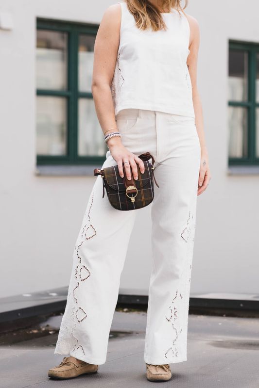 Colette Embroidery Pant Offwhite 