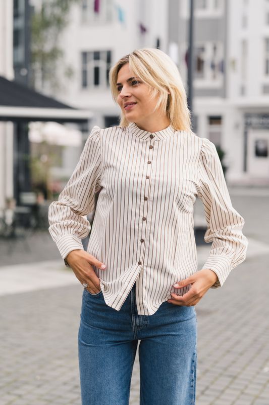 Sigrid Stripe Shirt Bone 