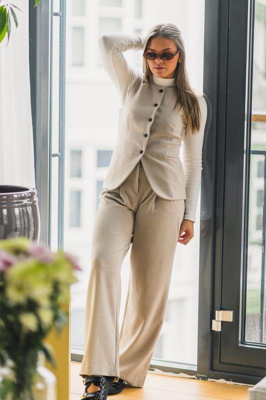 Mirabelle Michelle HW Pleat Pants Peyote 