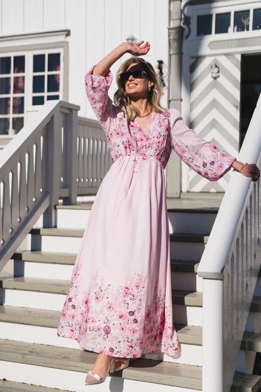 Silfi Flower Print Dress Dusty Rose 