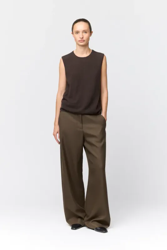 Classic Cashmere Tank Chocolate