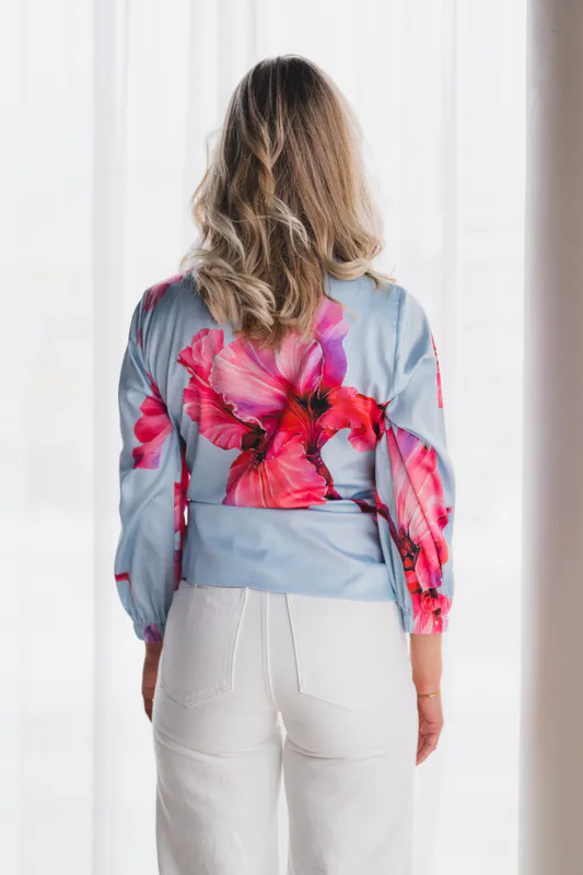 Elena Blouse Fuchsia Maxi Flower 