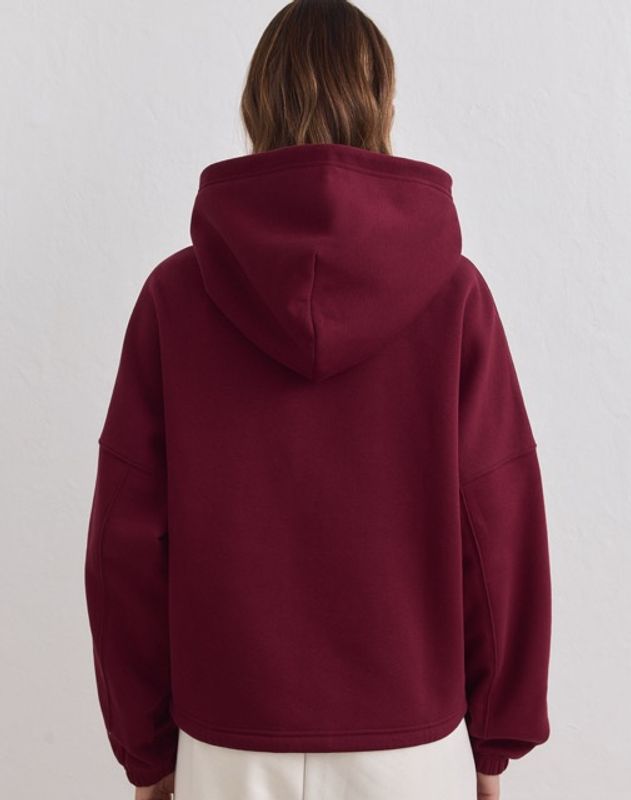 Varsity Sweat Zip Hood Merlot 