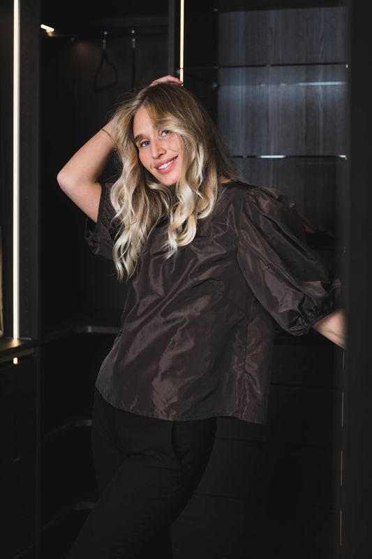 Isabel 25 Solid Blouse Brown 