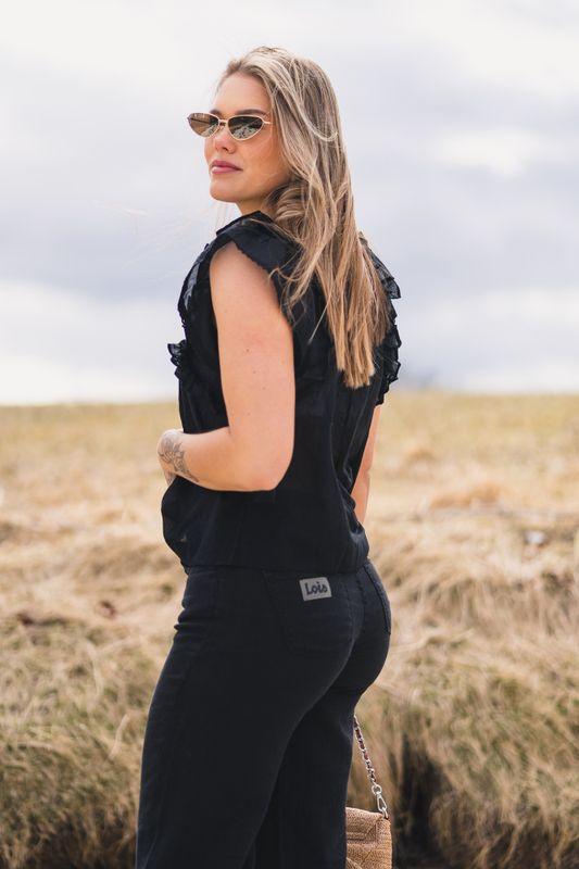 Jayla S Voile Top Black 