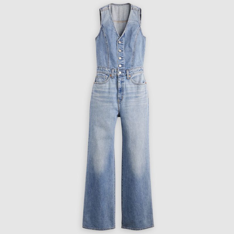 Denim Vest Wide Leg Jumpsuit Own It 
