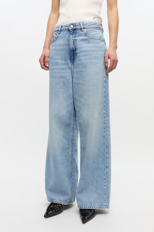 Soft Rigid Denim Baggy Jeans Light Blue Stone 