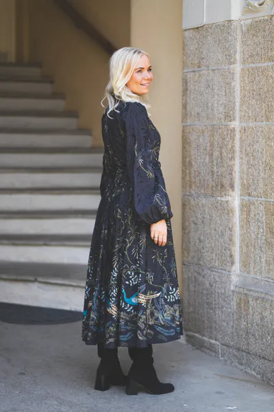 Hovedbilde Jacquard Midi Dress Blue Peacock