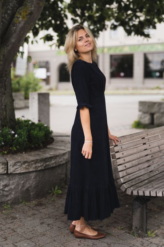 Rita Midi Dress Midnight Corduroy 