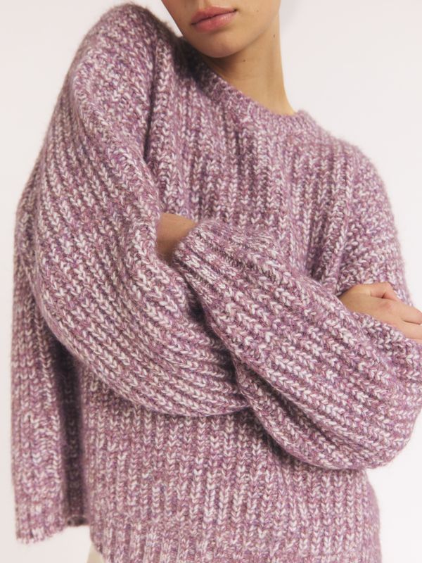 Marled Knit Sweater Purple 