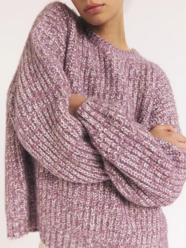 Marled Knit Sweater Purple 
