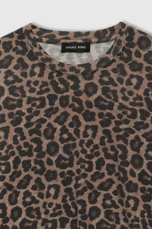 Sylvie Long Sleeve Tee Black And Brown Leopard 