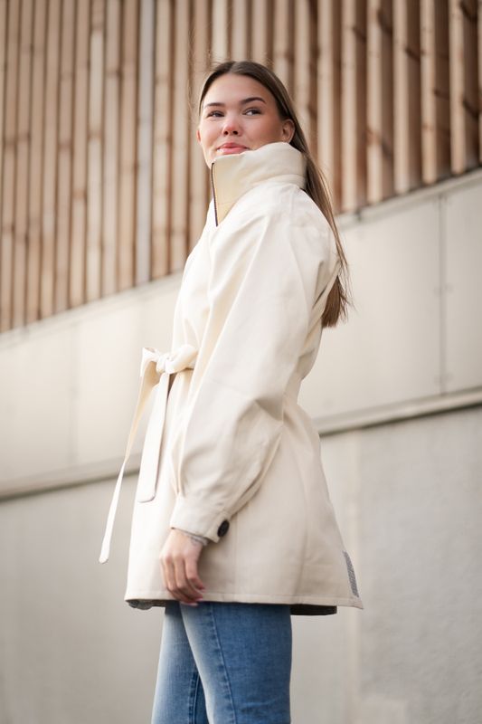 Rossby Coat Beige Denim 