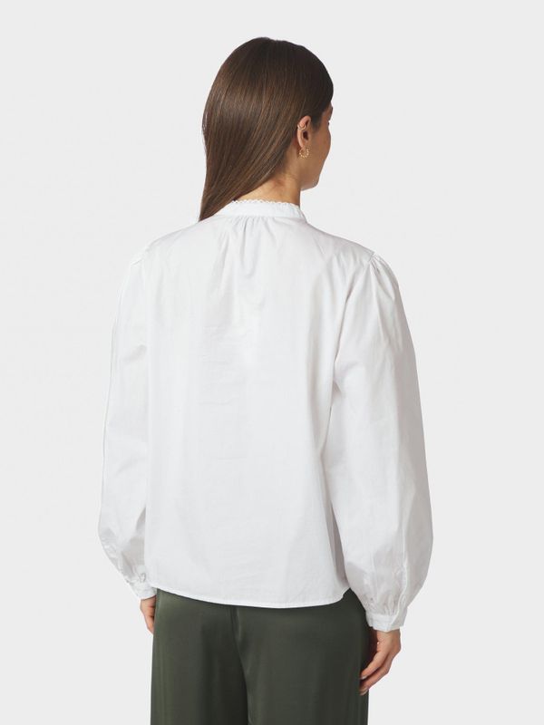 Aneliah C Poplin Emb Blouse White 