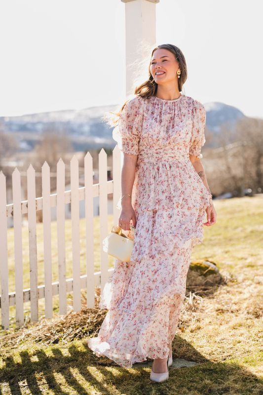 Sable Meadow Printed Dress Creme 