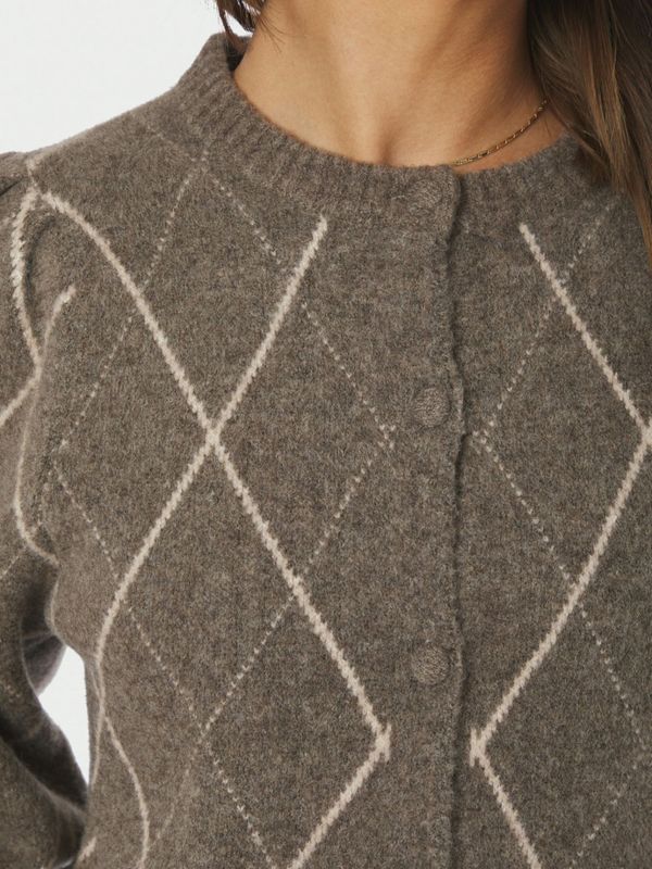 Koteas Check Knit Cardigan Taupe 