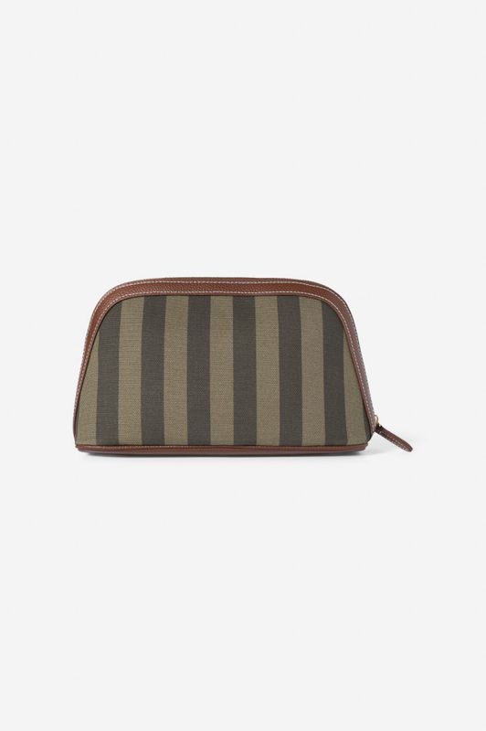 Cosmetic Pouch Large Green Stripe 