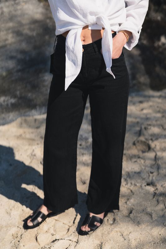 Culotte Linen Colour Black 
