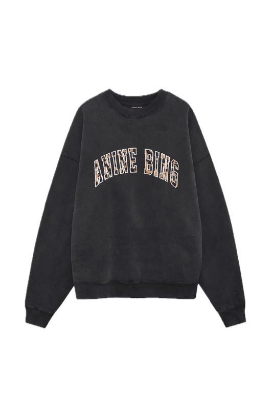 Miles Sweatshirt Anine Bing Leopard Washed Black 