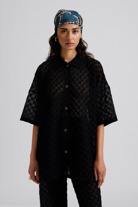Hovedbilde Moa Oversized Knitted Shirt Black 