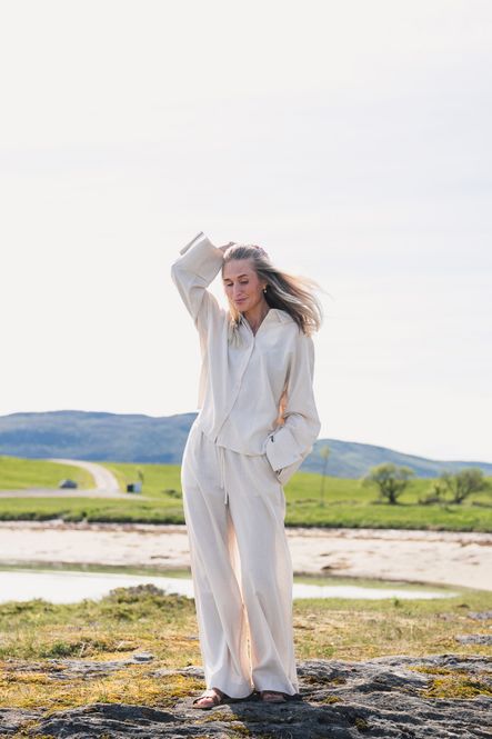Hovedbilde Tide Linen Pants Raw Beige 