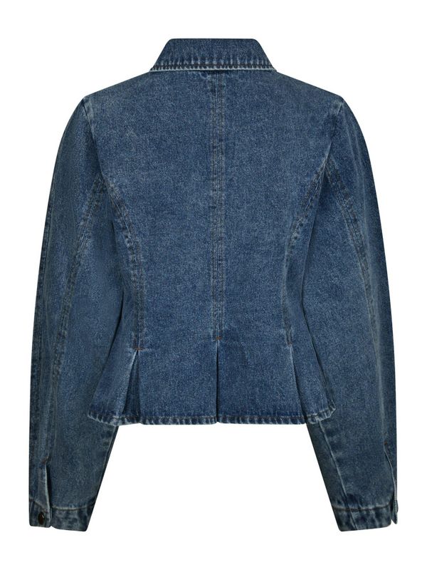 Rivora Denim Peplum Jacket Blue 