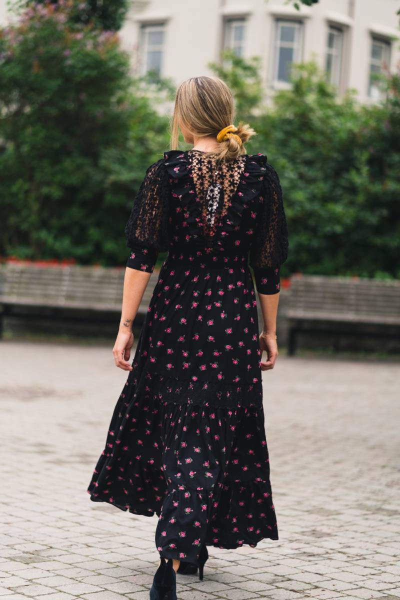 Cotton Slub Button Down Dress Roses Vakre Vene