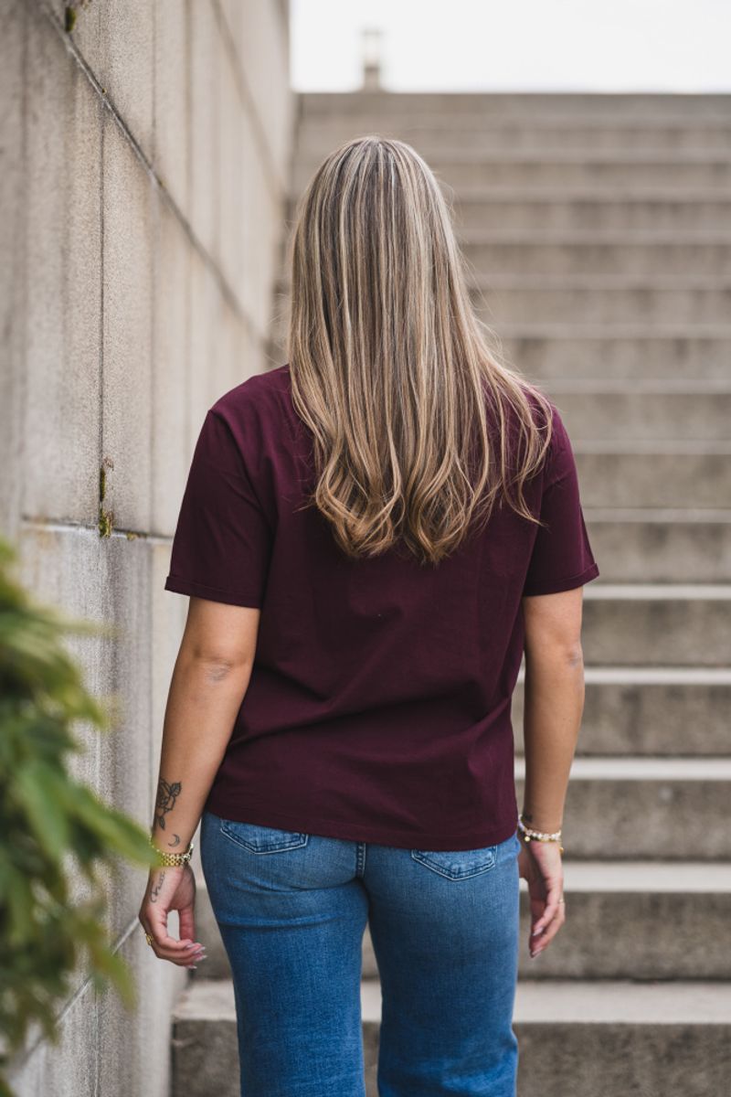 Linn Logo Tee Port R/Dusty 