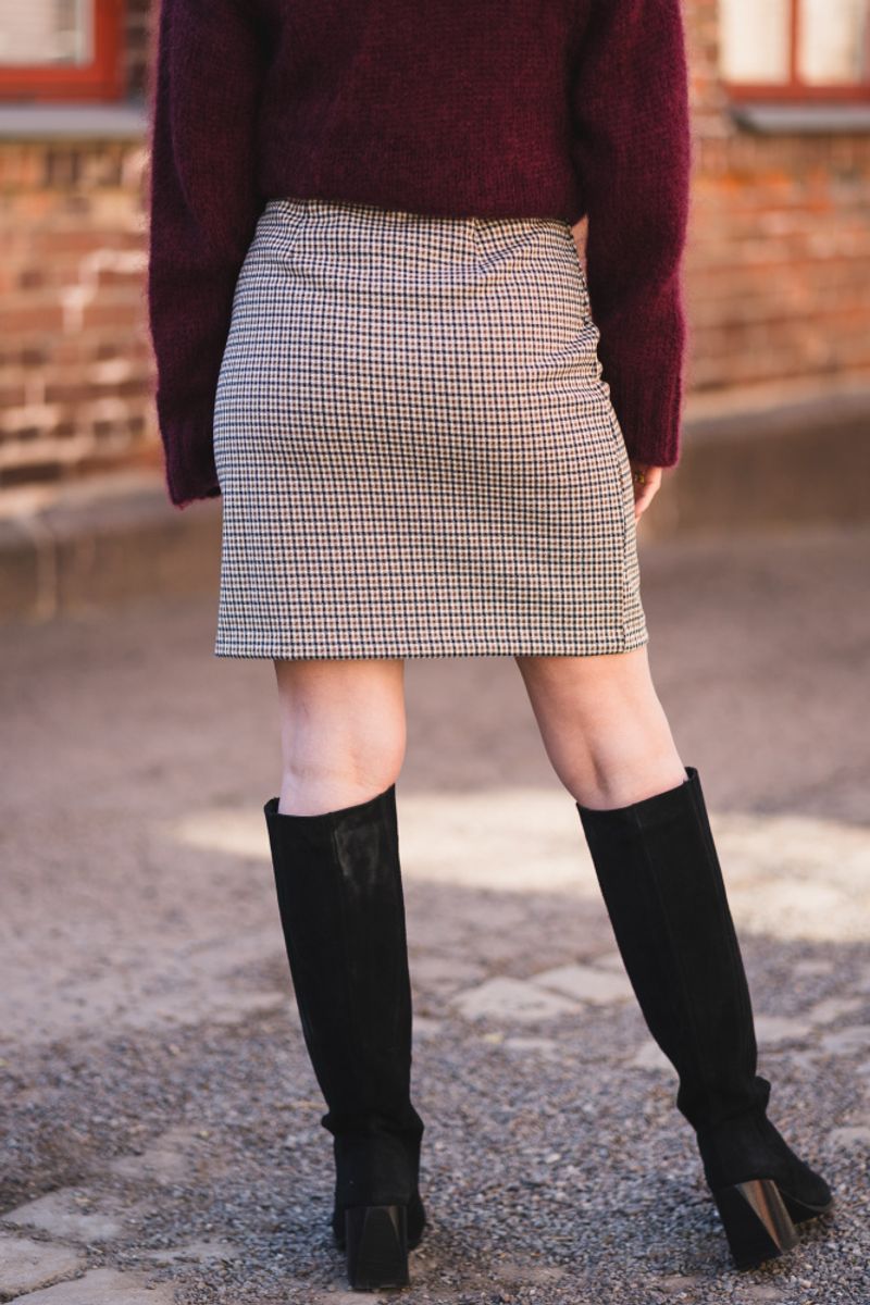 Corinne Skirt Toasted Coconut Check