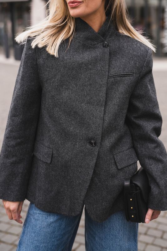 Nerine Structure Twill Blazer Antracit