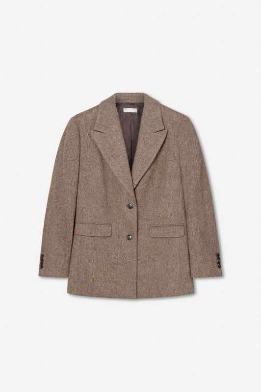 Abby Herringbone Blazer Cognac Herringbone