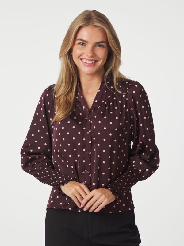 Camisa Dot Blouse Burgundy 