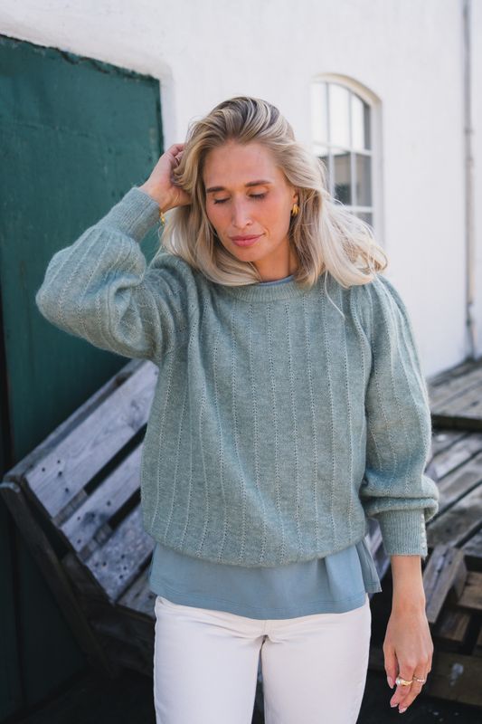 Amalie Puff Pullover Chinois Green 