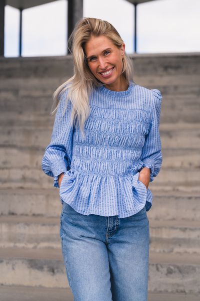 Hovedbilde Possa Twist Stripe Blouse Light Blue 