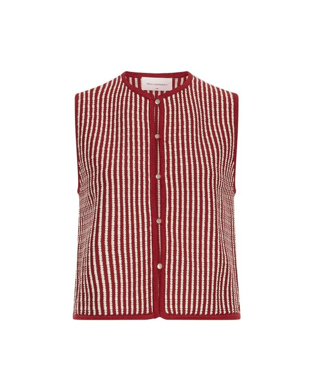 Priscilla Vest STP Rhubarb/B Sand