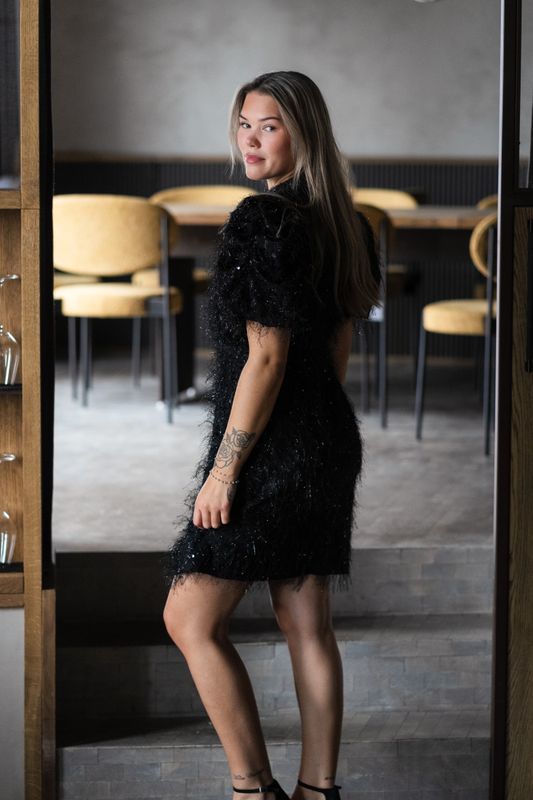 Ilza 2/4 Sequin Dress Black 