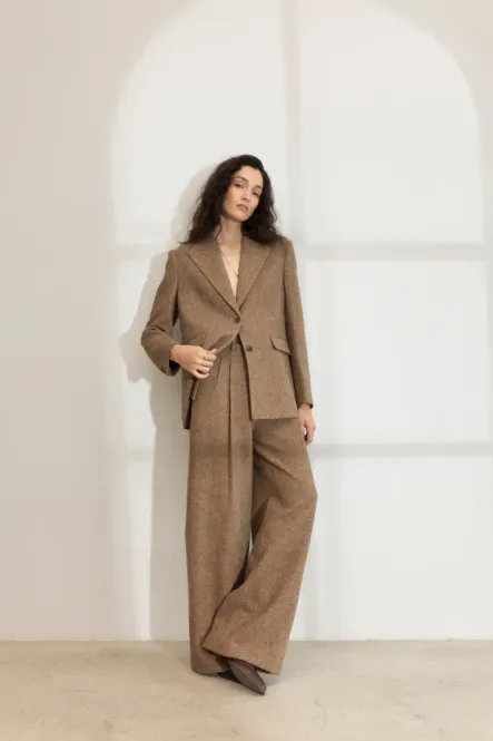 Hovedbilde Abby Herringbone Blazer Cognac Herringbone