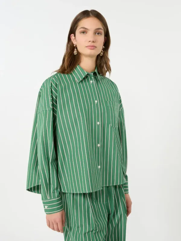 Kdonore Shirt Green Big Stripe 