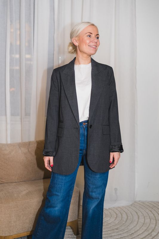 Vida Single Oversize Blazer Antracit