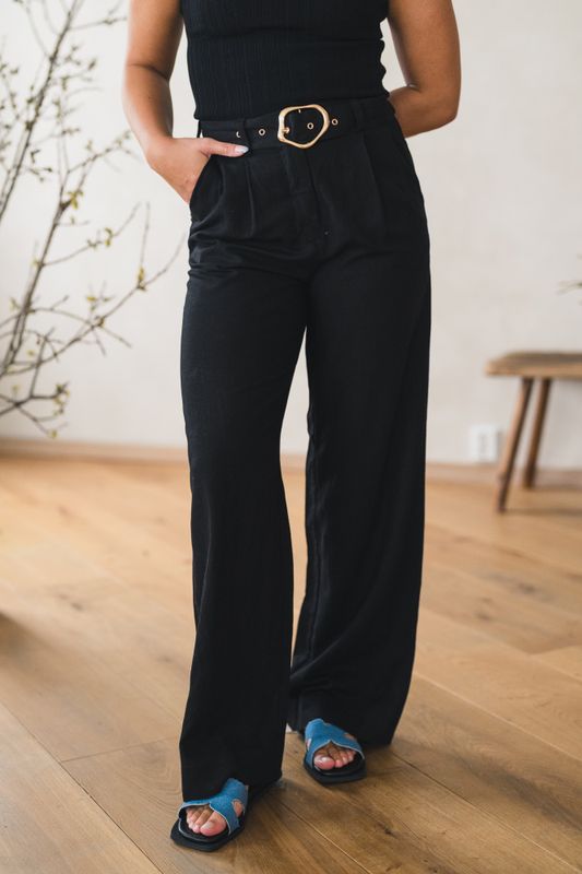 Zephyr Linen Pant Black 