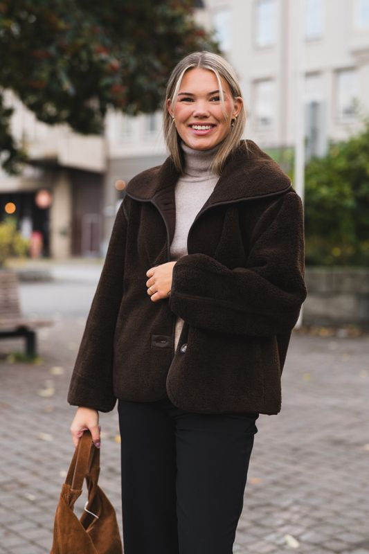 Edmund Teddy Jacket Dark Brown 