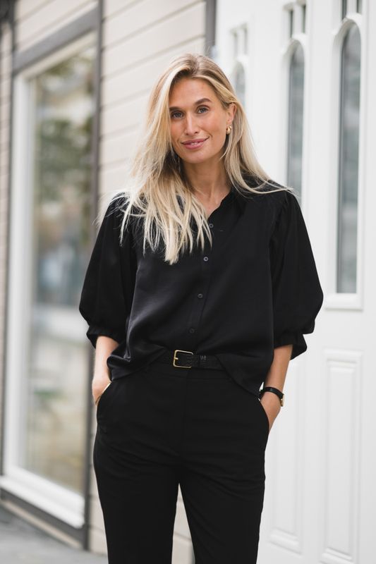 Etta Heavy Sateen Shirt Black 