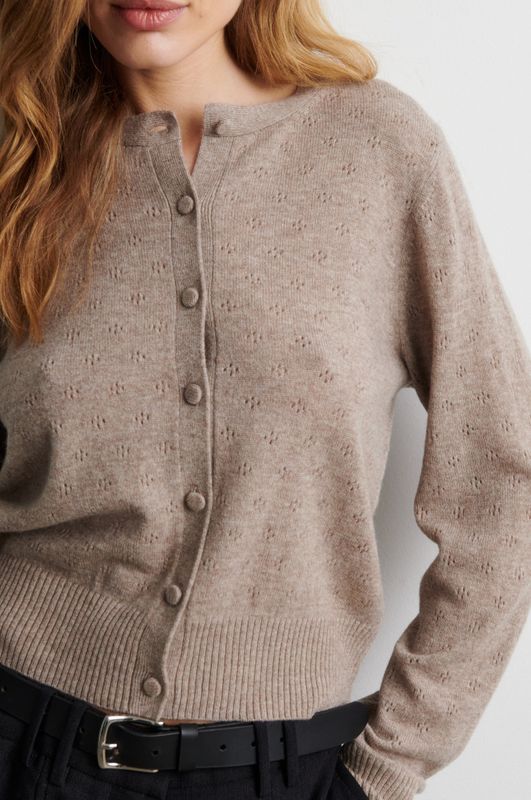 Amala Knit Cardigan Mid Brown Melange 