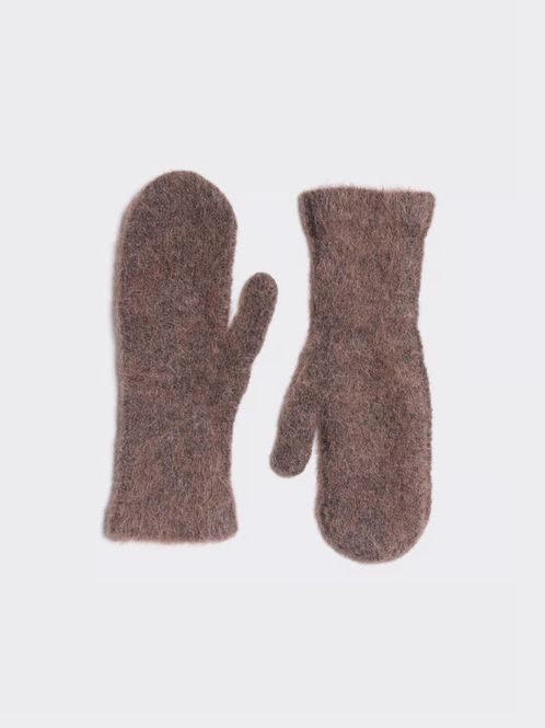 Hovedbilde Tine Fluffy Mittens Dark Brown 