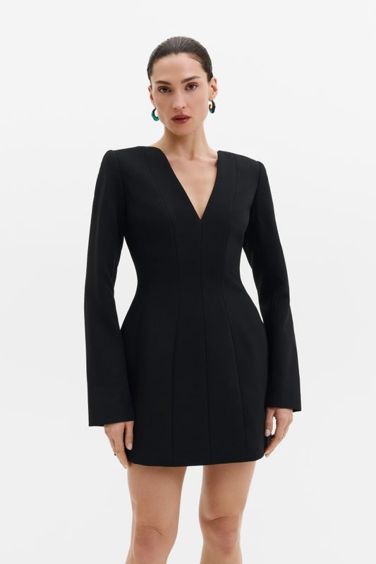 Ninni Cut-Out Shoulder Hourglass Mini Dress Black 
