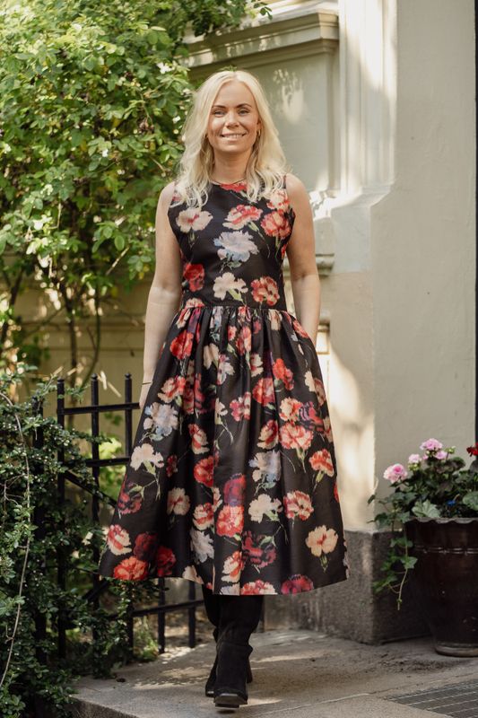 Taffeta Midi Dress Poppy 